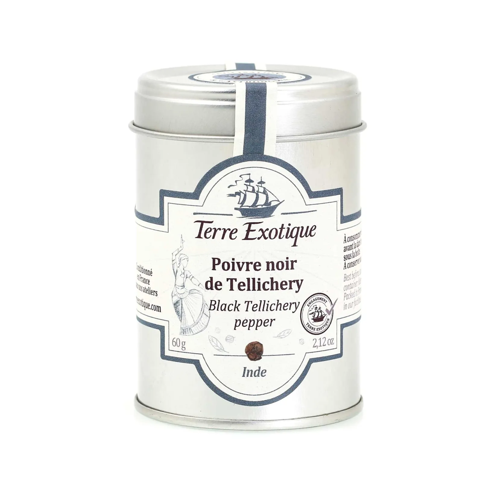 Terre Exotique Herbs & Spices|Ingredients Brands^Black Tellicherry Pepper, 60g