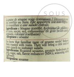 Terre Exotique Ingredients Brands|Japanese Ingredients^Sesame Seeds With Yuzu, 50g
