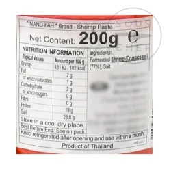 Nang Fah Southeast Asian Ingredients|Sauces & Condiments^Thai Shrimp Paste, 200g