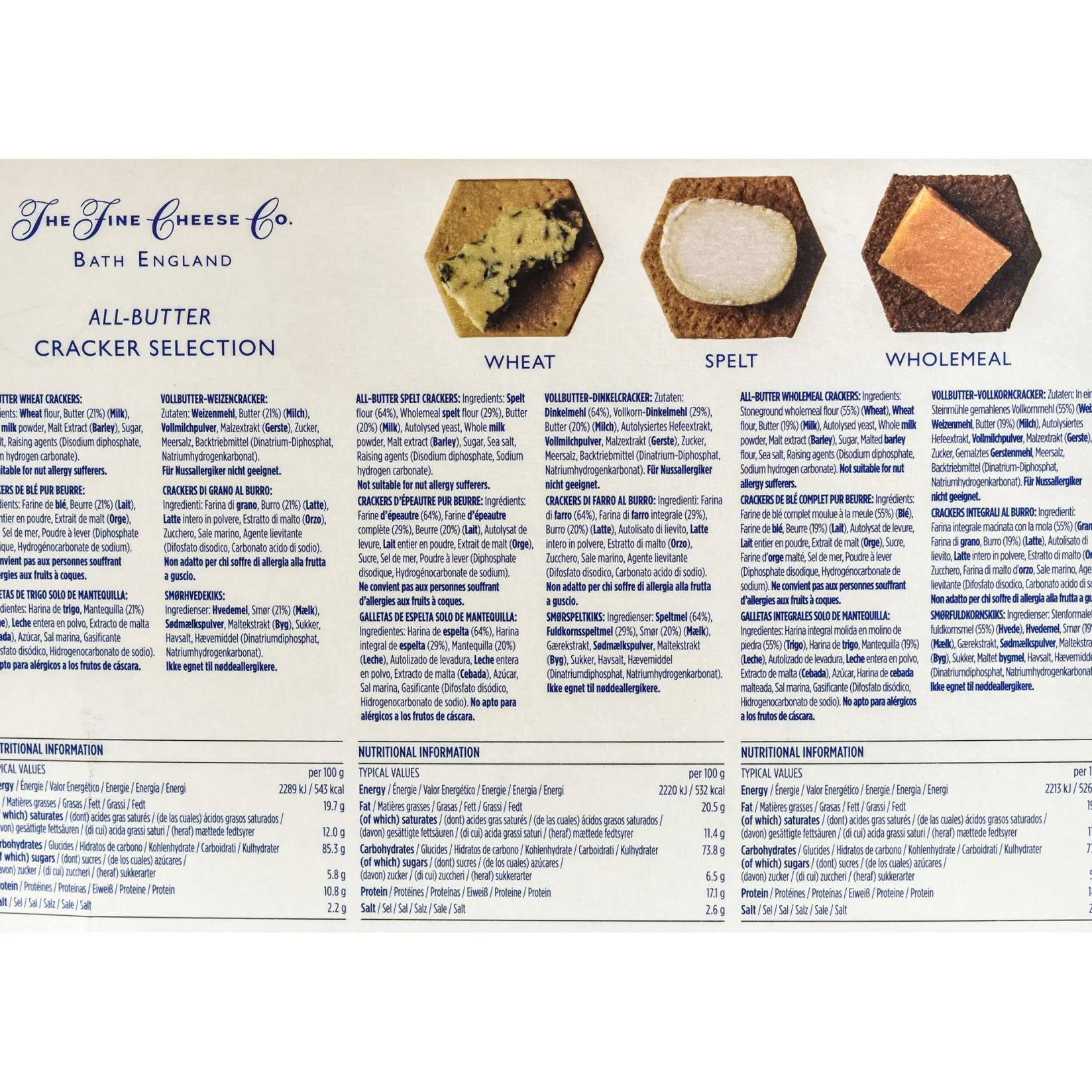 The Fine Cheese Co Ingredients Brands|Made In The Uk^. All Butter Cracker Selection Box, 375g