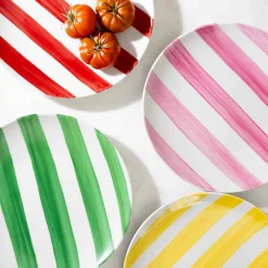 The Platera Plates|Crockery & Dinnerware^Pink Stripe Porcelain Dinner Plate, 27.5cm