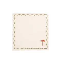 The Platera Table Setting|Kitchen Textiles & Clothing^Set of 4 Mushroom Design Linen Napkins