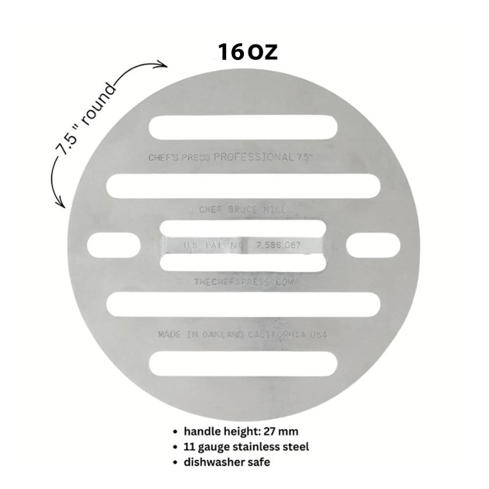 The Chef's Press American Ingredients|Kitchen Tools & Utensils^The Round Chef's Press, 16oz