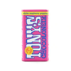 Tony's Chocolonely Ingredients Brands|Chocolate & Sweets^White Chocolate with Raspberry & Popping Candy, 180g