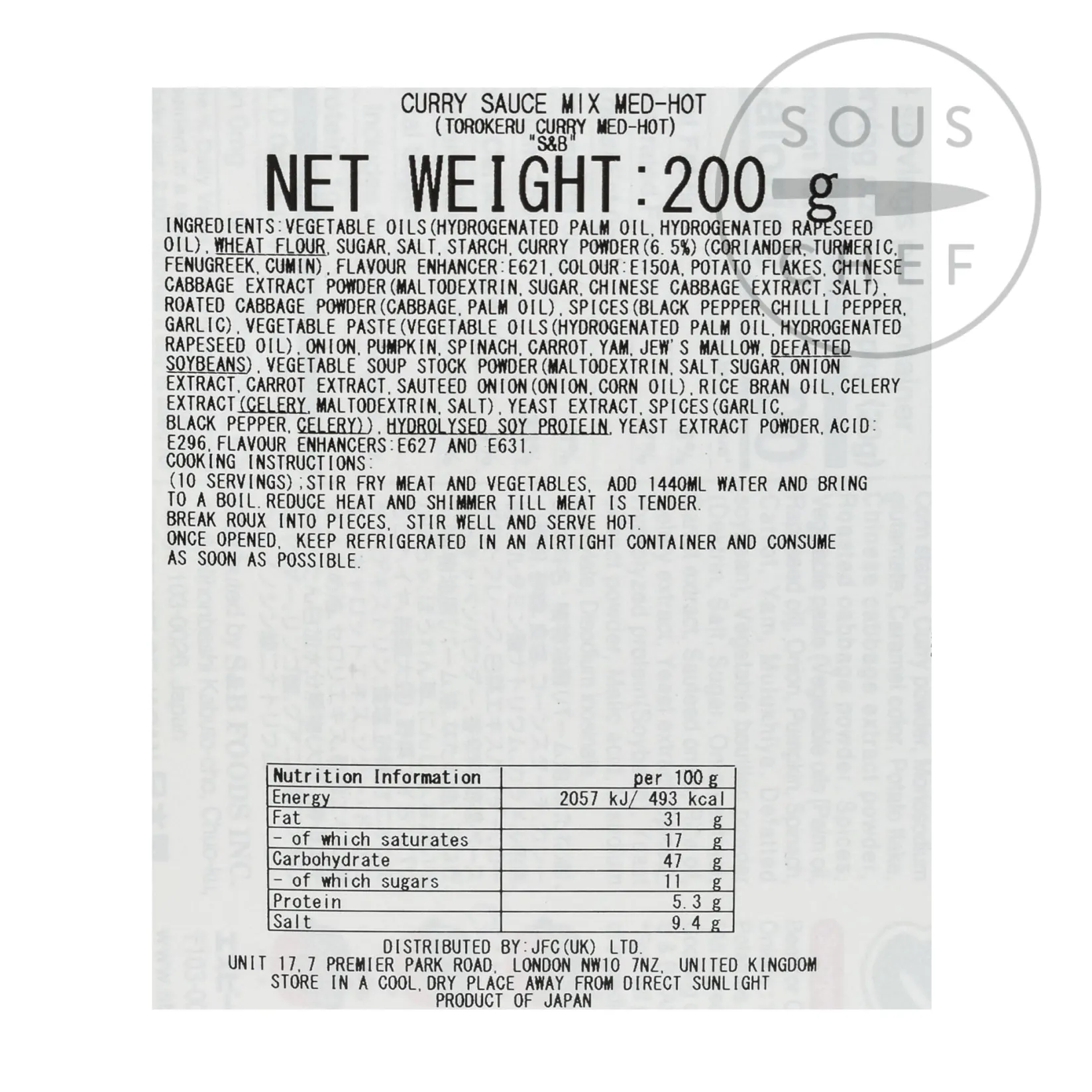 Torokeru Ingredients Brands|Japanese Ingredients^Japanese Curry Sauce Spices, Medium-Hot 200g
