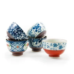 Kiji Stoneware & Ceramics Tableware Brands|Japanese Ingredients^Traditional 5-Piece Japanese Rice Bowl Set