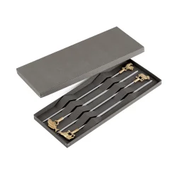 Triangle Bbq & Smoking^Set of 4 Stainless Steel Skewers in Gift Box
