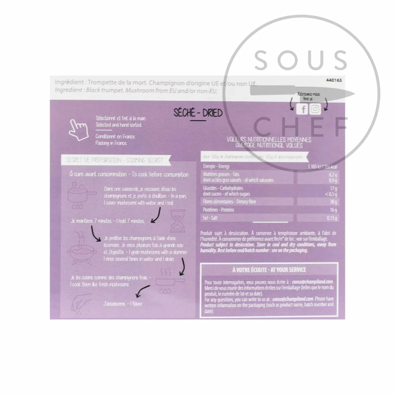 Champiland Ingredients Brands|French Ingredients^Trompette Mushrooms, 500g