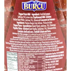 Burcu Middle Eastern Ingredients|Sauces & Condiments^Turkish Mild Pepper Paste - Biber Salcasi, 600g
