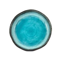 Kiji Stoneware & Ceramics Japanese Ingredients|Japanese Tableware^Turquoise Large Round Dish, 21.5cm dia x 4cm high