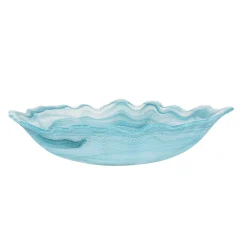 Turkish Tableware Crockery & Dinnerware|Bowls^Turquoise Marble Glass Serving Bowl, 30x23cm