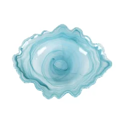 Turkish Tableware Crockery & Dinnerware|Bowls^Turquoise Marble Glass Serving Bowl, 30x23cm