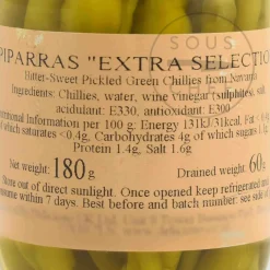 Ubidea Spanish Ingredients|Vegetables^Piparras Navarra Chilli Peppers, 180g