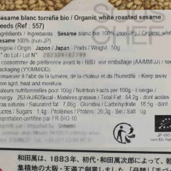 WADAMAN Ingredients Brands|Baking Ingredients^Umami Organic White Roasted Sesame Seeds, 50g