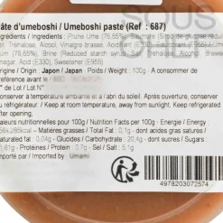 Japanese Ingredients Ingredients Brands|Japanese Ingredients^Umeboshi Paste, 100g