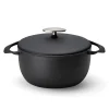 Unilloy Japanese Ingredients|Pots & Pans^Black Japanese Lightweight Cast Iron Dutch Oven, 22cm