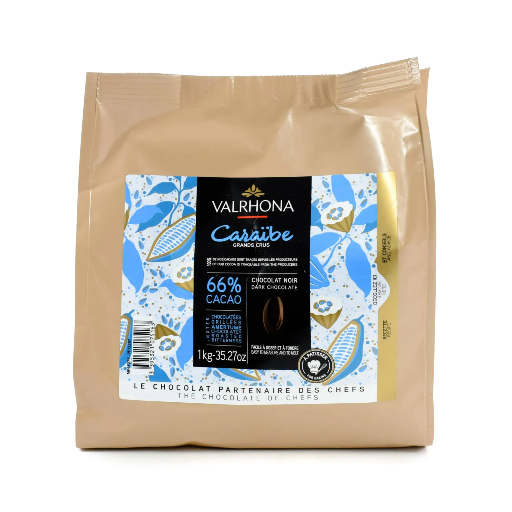 Valrhona French Ingredients|Chocolate & Sweets^Caraibe 66% Dark Chocolate Chips