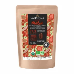 Valrhona Ingredients Brands|French Ingredients^Millot 74% 'Pure' Single Origin Organic Chocolate Couverture, 250g