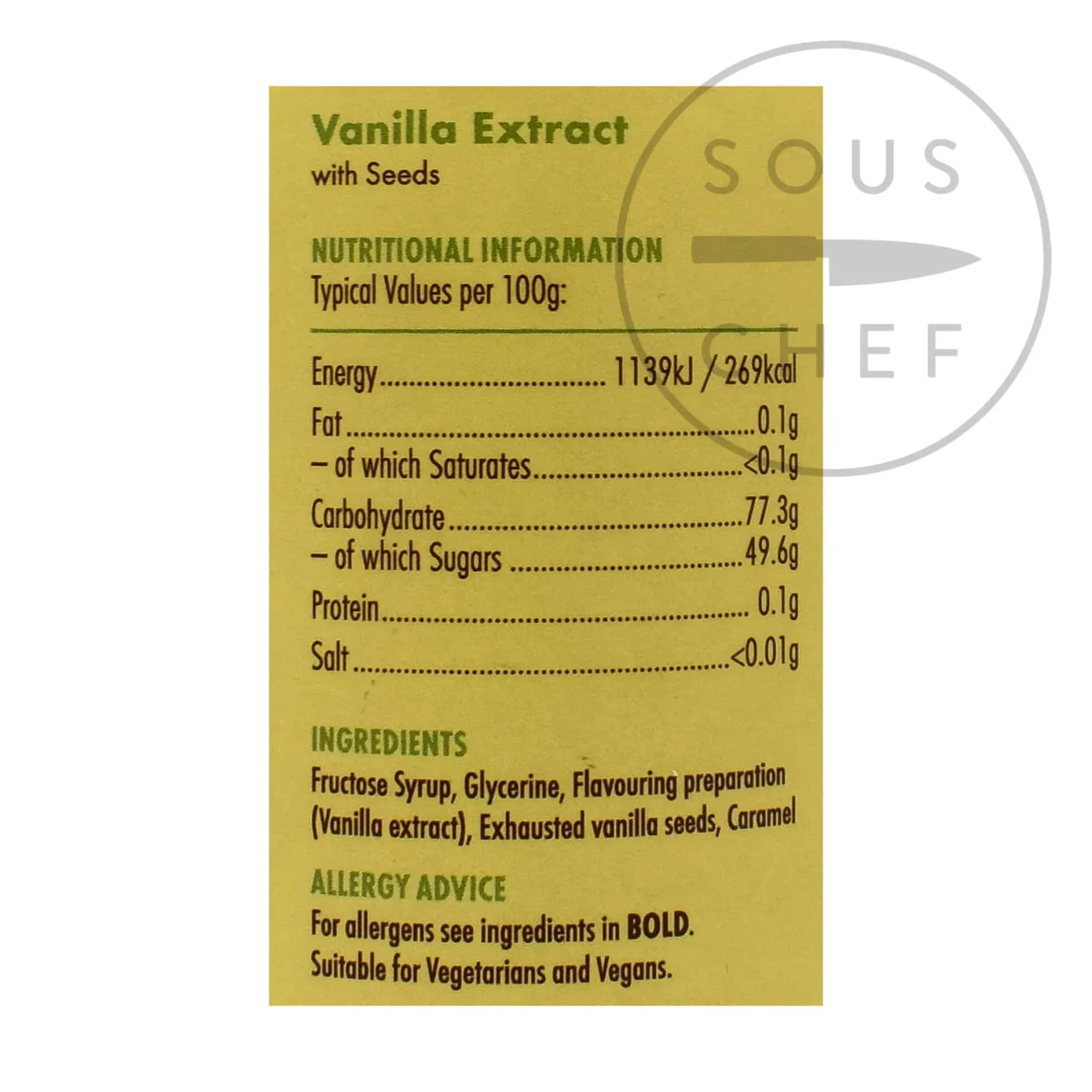 Centaur Ingredients Brands|Herbs & Spices^Vanilla Extract With Seeds, 1 litre