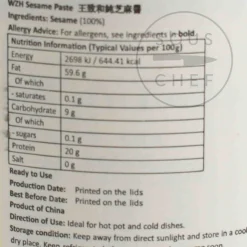 Wangzhihe Ingredients Brands|Chinese Ingredients^Chinese Sesame Paste, 225g