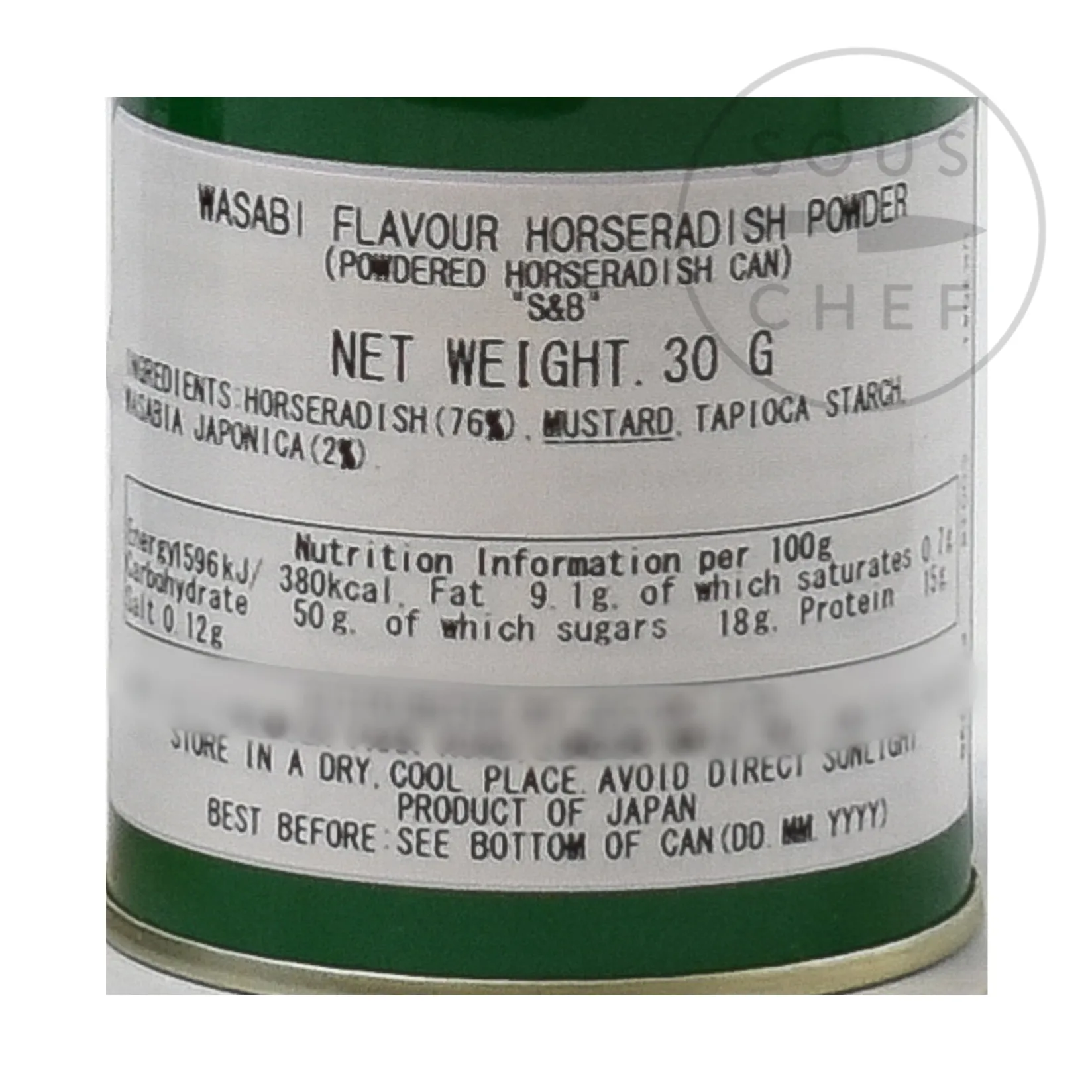 S&B Ingredients Brands|Japanese Ingredients^Wasabi Flavour Horseradish Powder, 30g