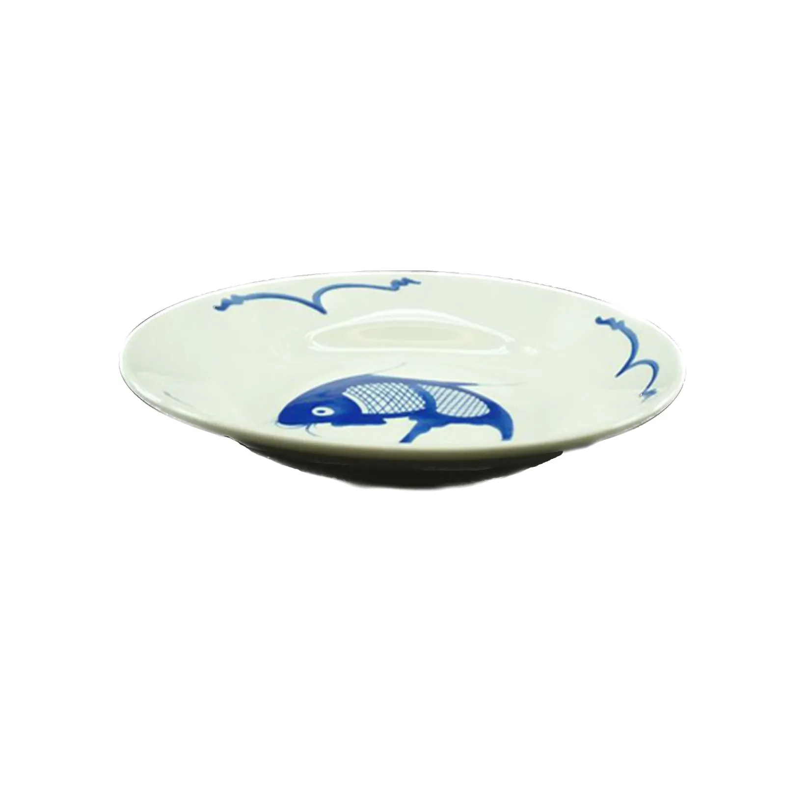 Chinese Tableware Chinese Ingredients|Tableware Brands^White & Blue Carp Deep Plate, 20cm