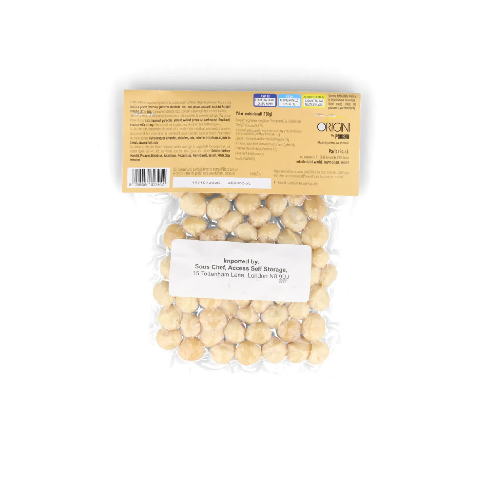 Pariani Baking Ingredients|Ingredients Brands^Whole Macadamia Nuts, 100g
