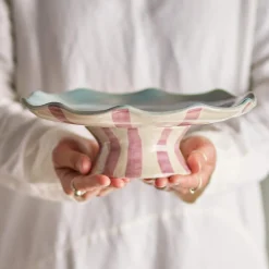 Bloomingville Tableware Brands^Willa Lilac Stripe Cake Tray, 28cm