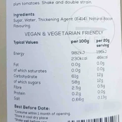 William Fox Ingredients Brands|Made In The Uk^Premium Bacon Syrup, 750ml