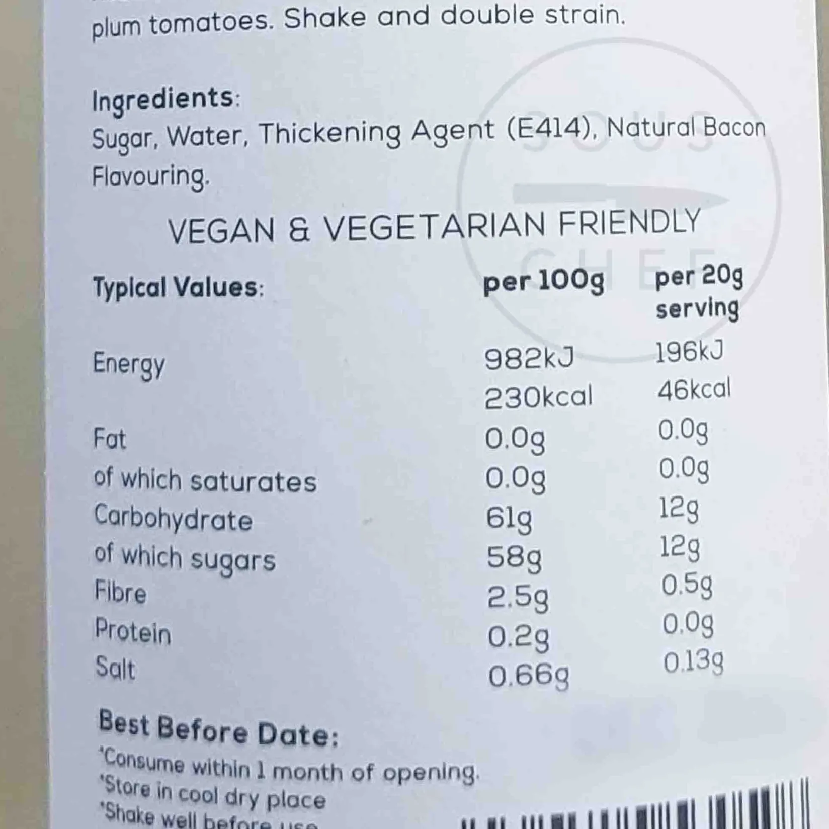 William Fox Ingredients Brands|Made In The Uk^Premium Bacon Syrup, 750ml