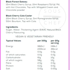 William Fox Ingredients Brands|Made In The Uk^Premium Black Cherry Syrup, 750ml