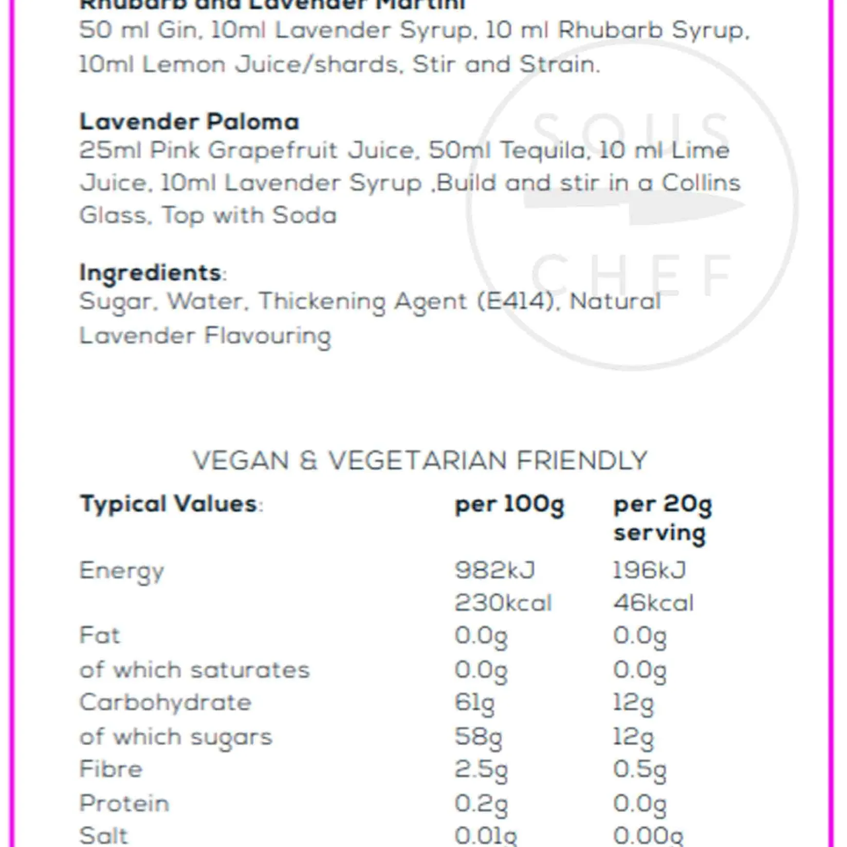 William Fox Ingredients Brands|Made In The Uk^Premium Lavender Syrup, 750ml