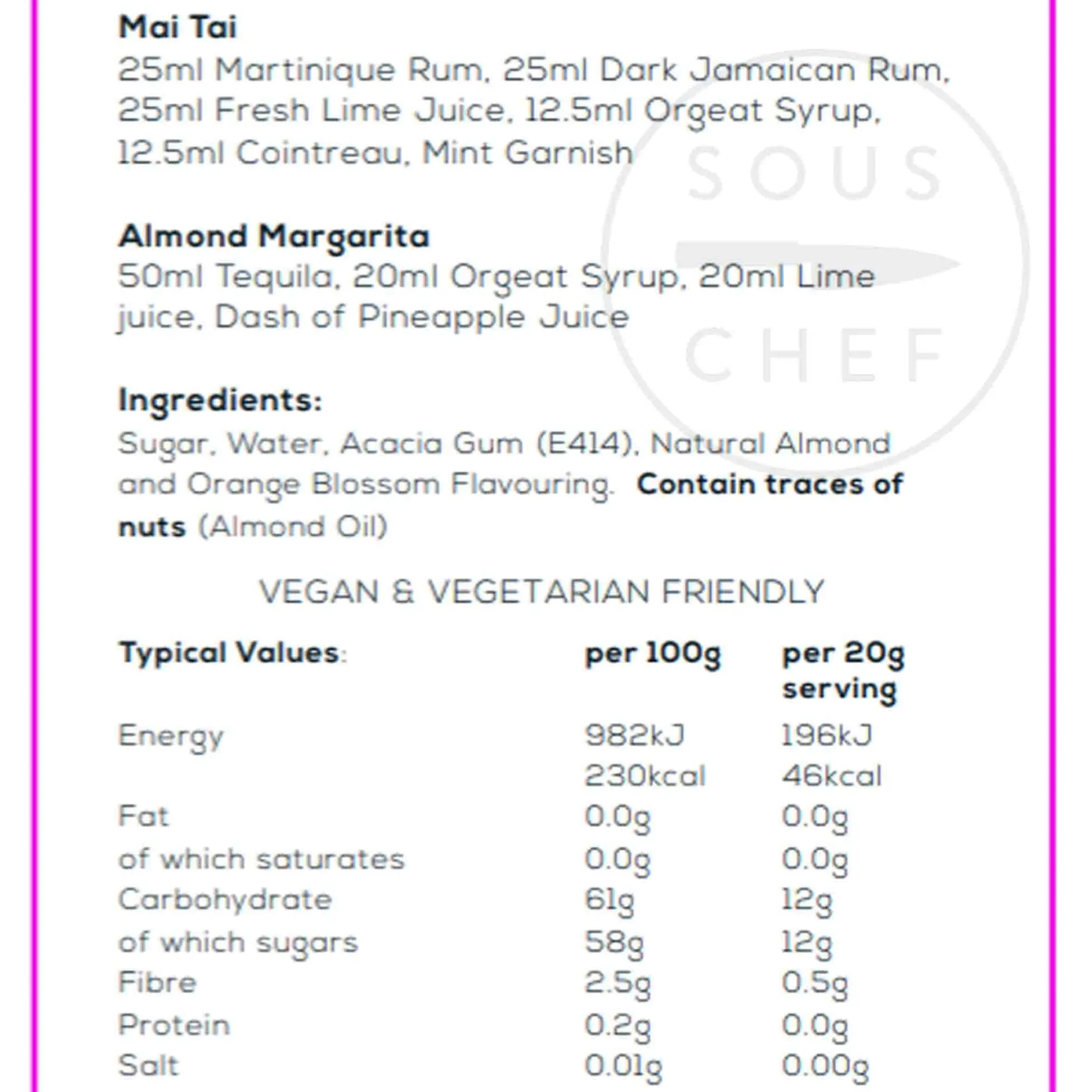 William Fox Ingredients Brands|Made In The Uk^Premium Orgeat Syrup, 750ml