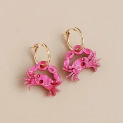 Wolf & Moon Tableware Brands^Pink Crab Hoop Earrings