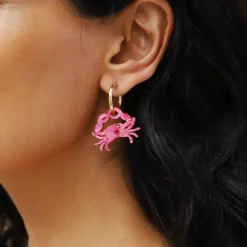 Wolf & Moon Tableware Brands^Pink Crab Hoop Earrings