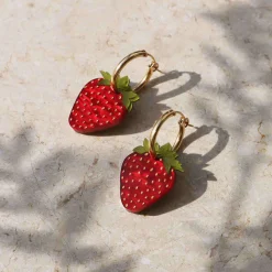 Wolf & Moon Tableware Brands^Strawberry Hoop Earrings