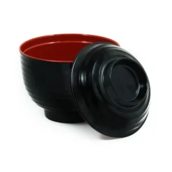 R&B Tableware Brands|Japanese Ingredients^5x Melamine Red & Black Miso Soup Bowl, 10cm