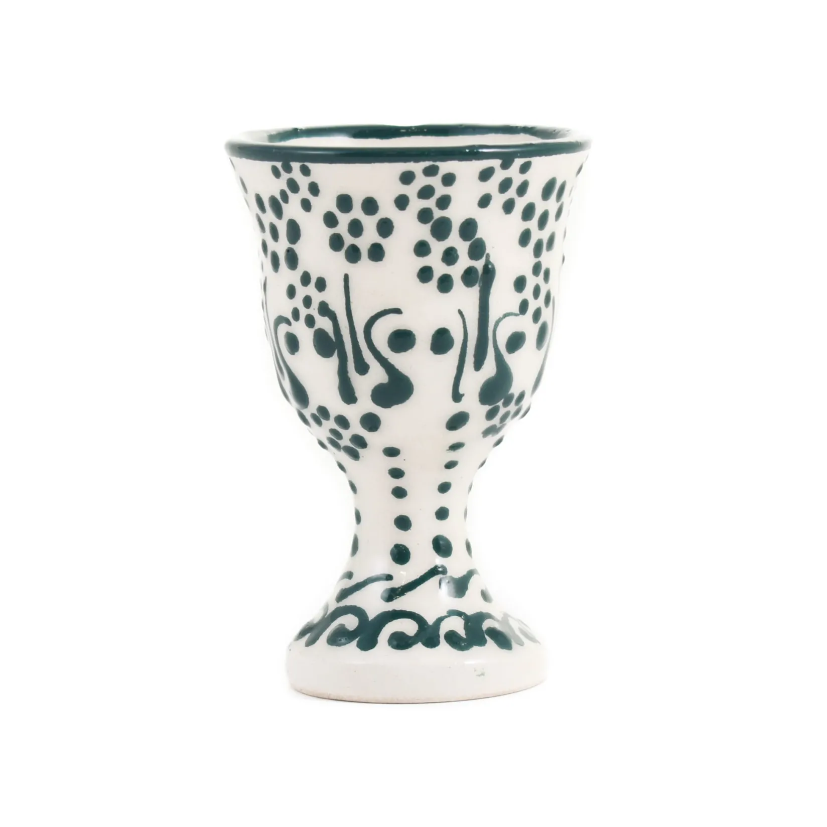 El Boyali Seramikler Tableware Brands^Yesil Ve Beyaz Boyali Egg Cup