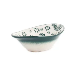 El Boyali Seramikler Tableware Brands|Crockery & Dinnerware^Yesil Ve Beyaz Boyali Oval Bowl, 16cm