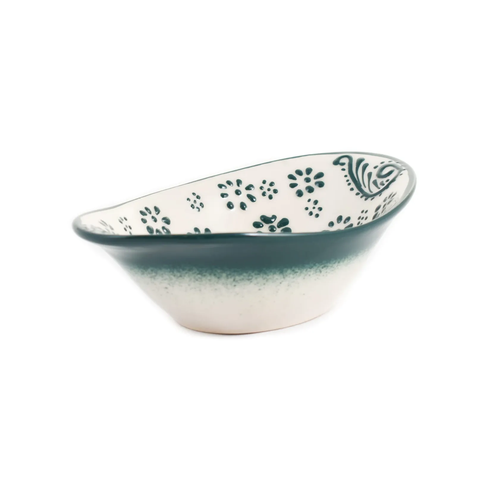 El Boyali Seramikler Tableware Brands|Crockery & Dinnerware^Yesil Ve Beyaz Boyali Oval Bowl, 16cm