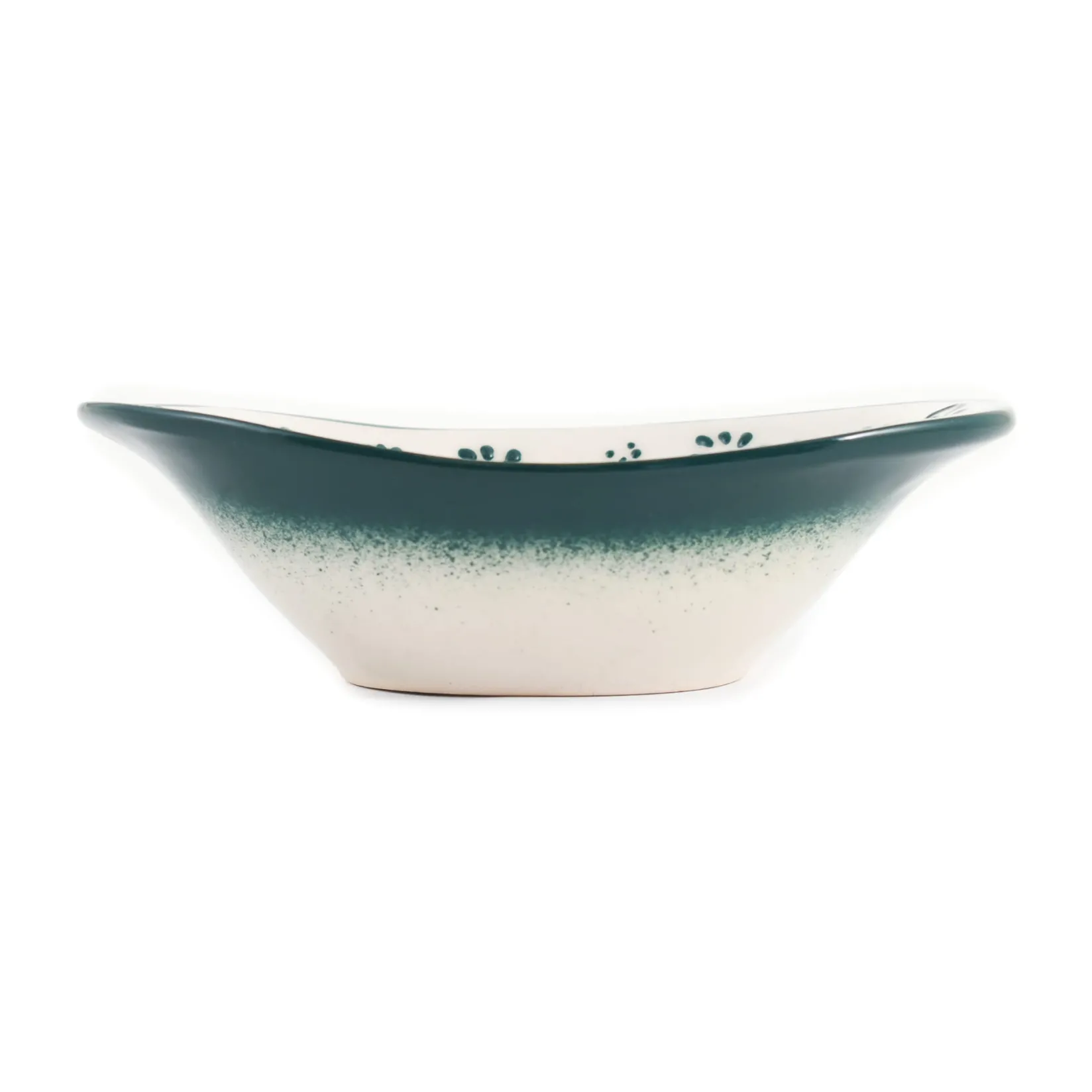 El Boyali Seramikler Tableware Brands|Crockery & Dinnerware^Yesil Ve Beyaz Boyali Oval Bowl, 16cm