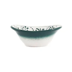 El Boyali Seramikler Tableware Brands|Crockery & Dinnerware^Yesil Ve Beyaz Boyali Oval Bowl, 10.5cm