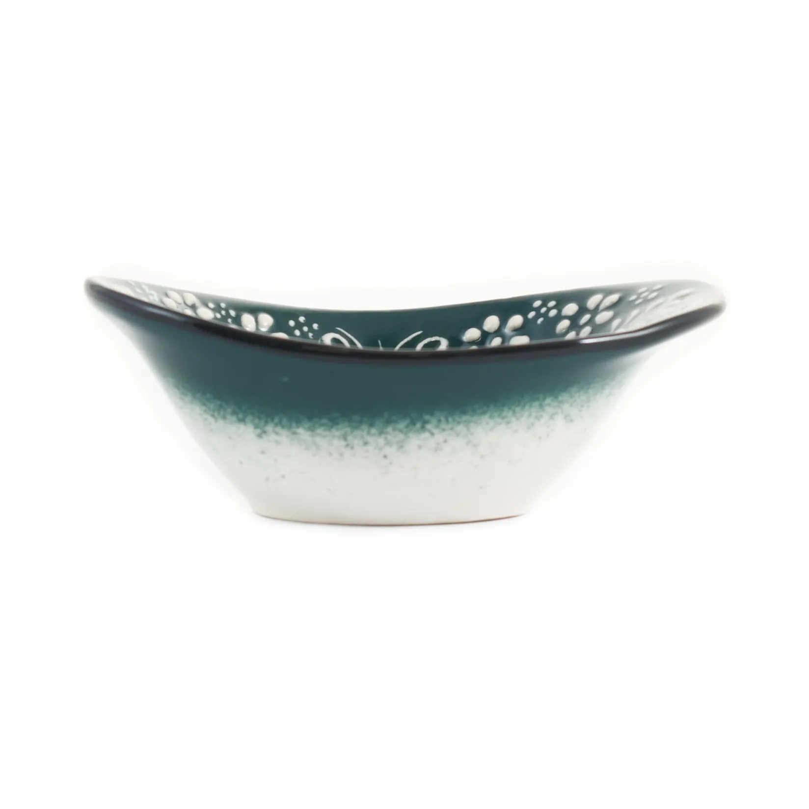 El Boyali Seramikler Tableware Brands|Crockery & Dinnerware^Yesil Ve Beyaz Boyali Oval Bowl, 12.5cm