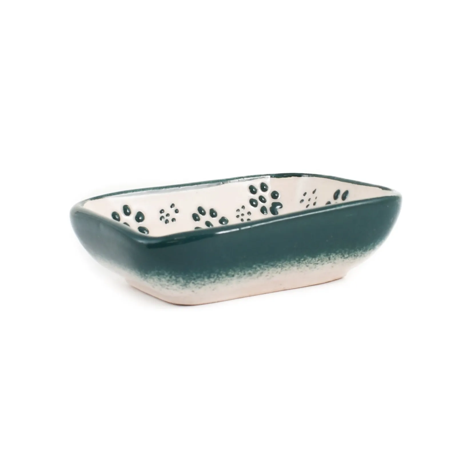 El Boyali Seramikler Tableware Brands|Crockery & Dinnerware^Yesil Ve Beyaz Boyali Rectangular Sauce Dish, 10.5x8cm