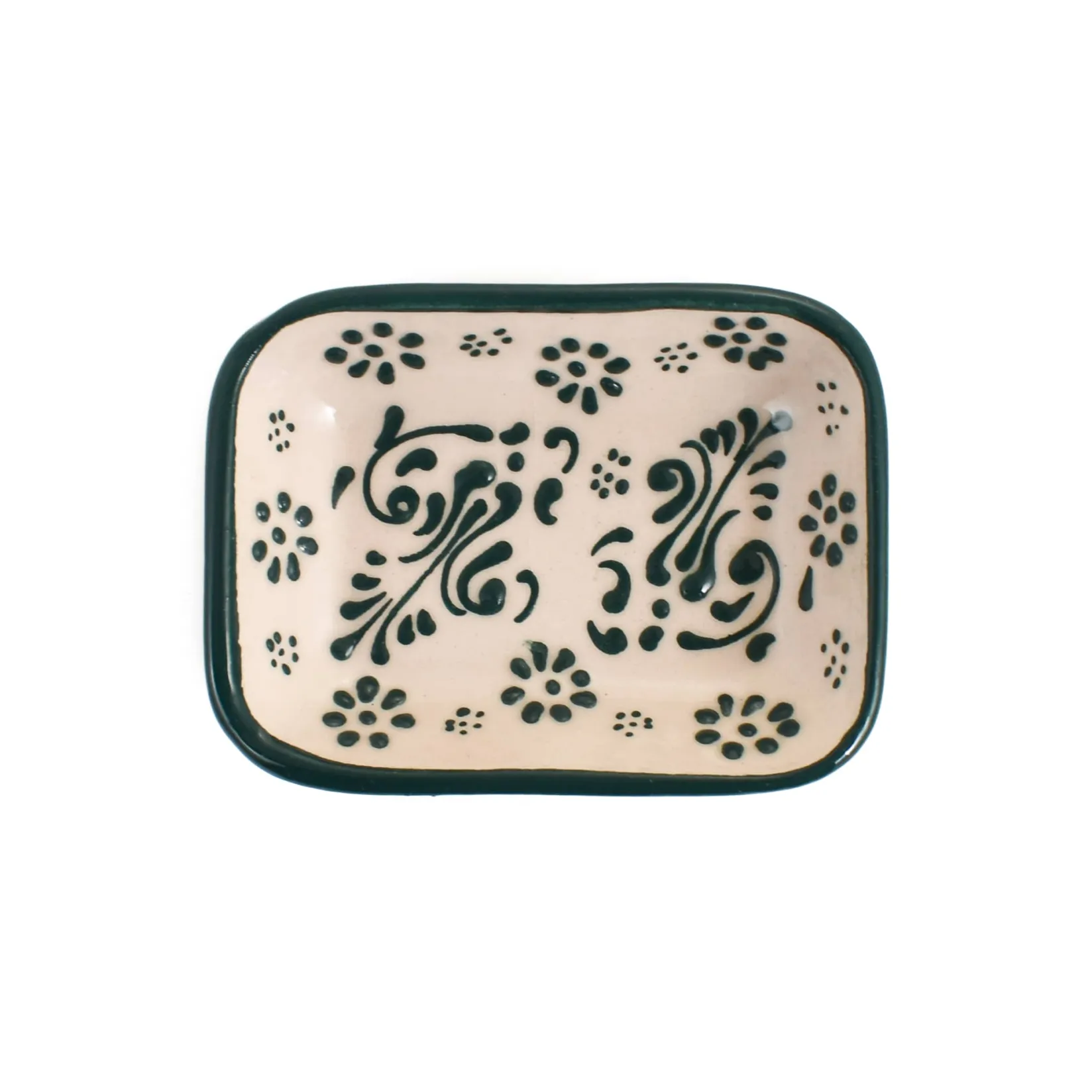 El Boyali Seramikler Tableware Brands|Crockery & Dinnerware^Yesil Ve Beyaz Boyali Rectangular Sauce Dish, 10.5x8cm