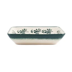 El Boyali Seramikler Tableware Brands^Yesil Ve Beyaz Boyali Rectangular Serving Dish, 18x13cm