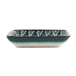 El Boyali Seramikler Tableware Brands|Serveware^Yesil Ve Beyaz Boyali Rectangular Serving Dish, 16x11.5cm