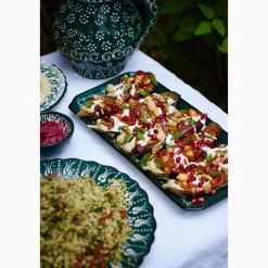 El Boyali Seramikler Tableware Brands|Serveware^Yesil Ve Beyaz Boyali Serving Tray, 34x16.5cm