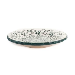 El Boyali Seramikler Tableware Brands|Plates^Yesil Ve Beyaz Boyali Wavy Side Plate, 19cm