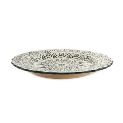 El Boyali Seramikler Tableware Brands|Serveware^Yesil Ve Beyaz Boyali Wavy Serving Platter, 31.5cm